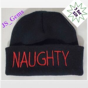 Black With Red Naughty Bennie Hat Acce
